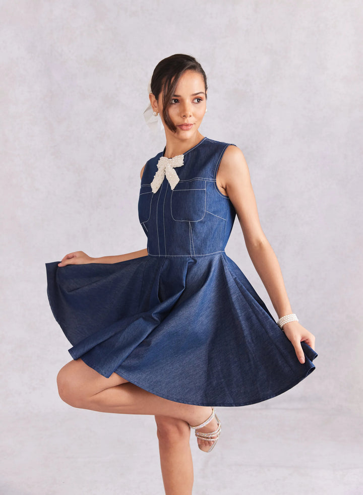 Mini Skater Denim Dress