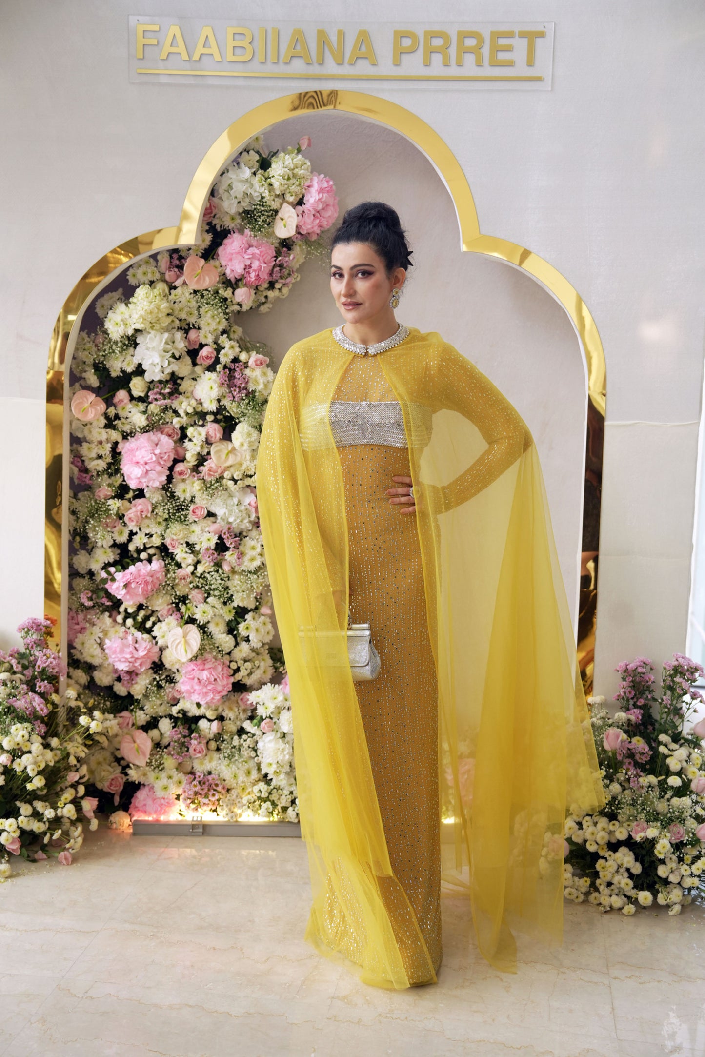 Body-Contouring Sheath Gown With Dramatic Drape
