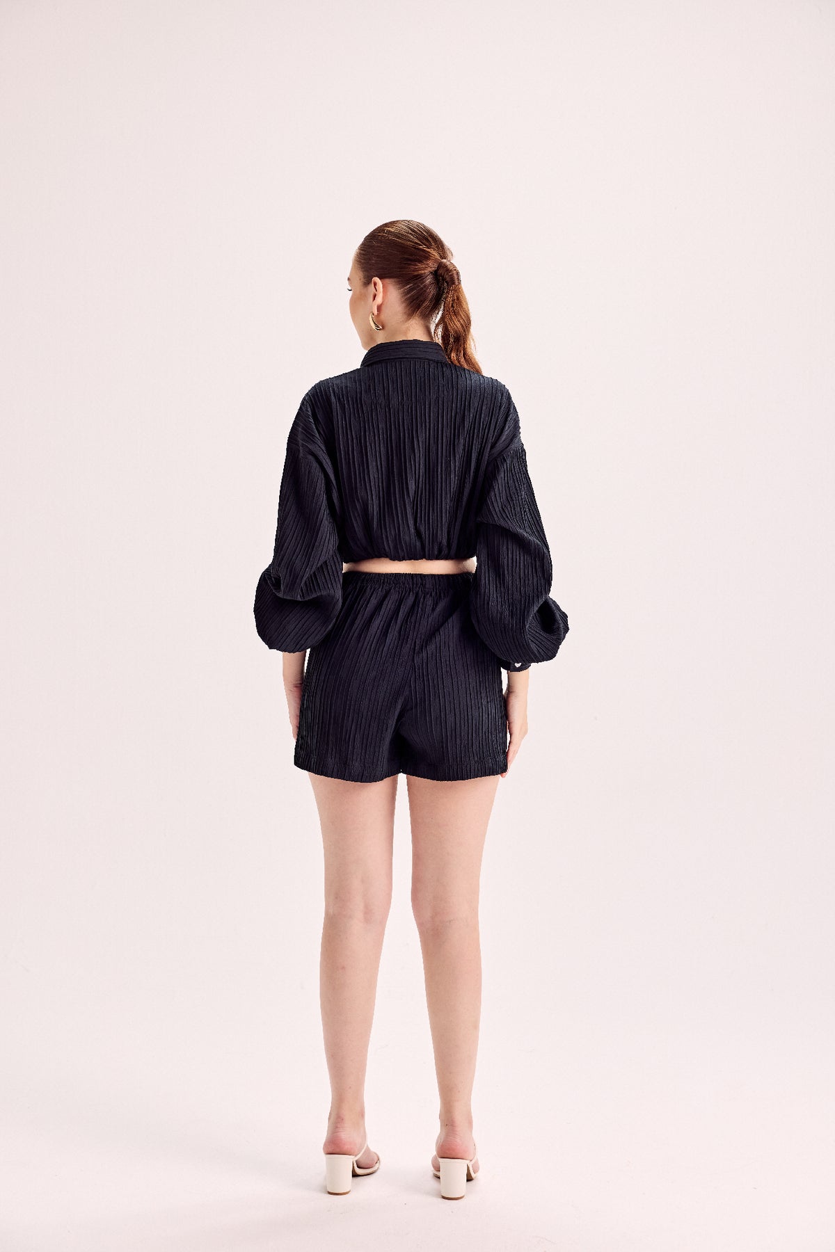 Rosette Embellished Shirt & Shorts Co-Ord Set