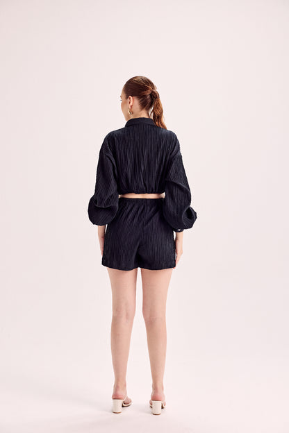 Rosette Embellished Shirt & Shorts Co-Ord Set