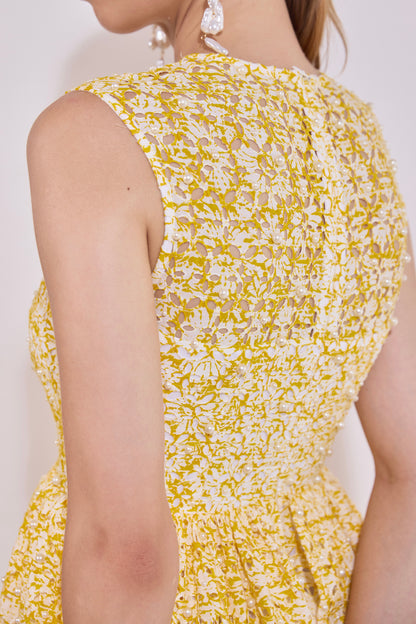 Maxi Dress With Embroidered Pearl Detailing