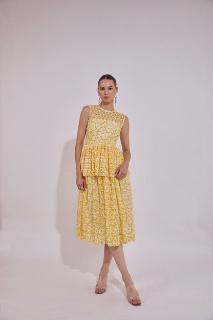 Maxi Dress With Embroidered Pearl Detailing