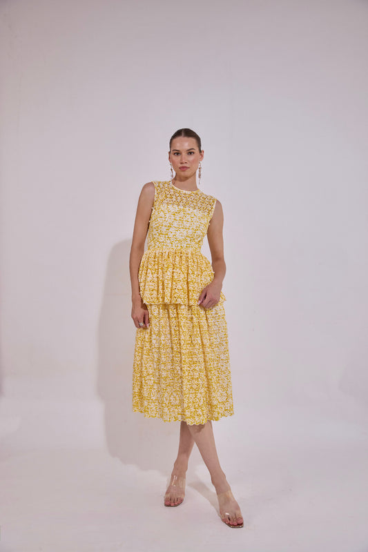 Maxi Dress With Embroidered Pearl Detailing