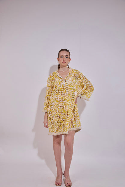 Hooded Cutwork Coverup Dress