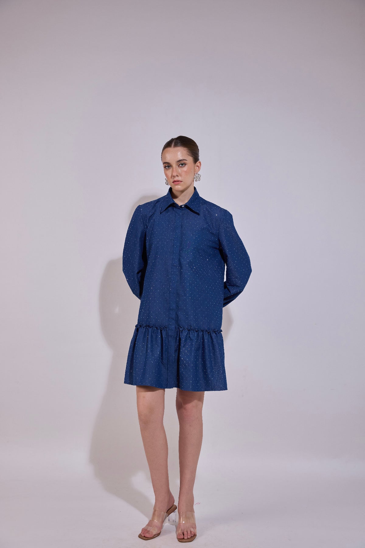 Studded Drop Hem Loose Fit Dress