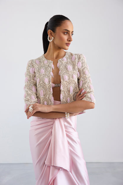 Blush Embroidered Drape Set