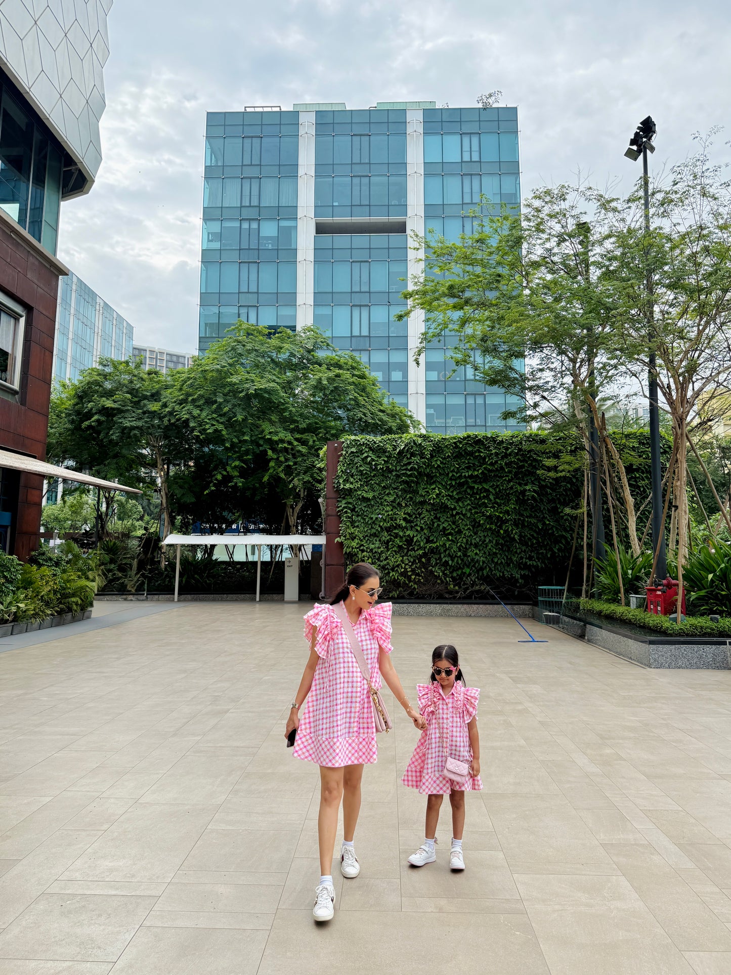 Pink And White Stripe Ruffle Sleeve Flowy Dress