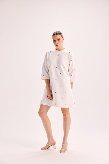 Multicoloured Stone Studded Dress