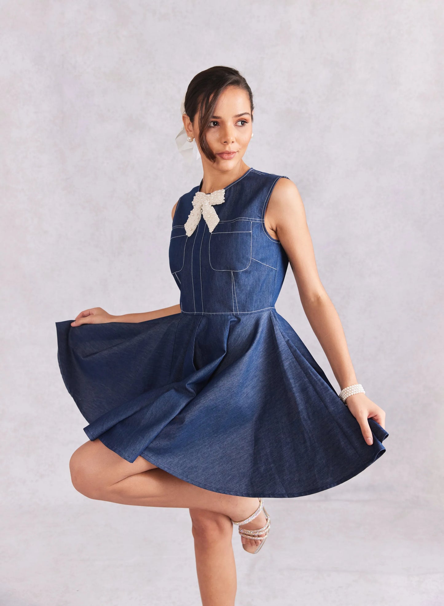 Mini Skater Denim Dress