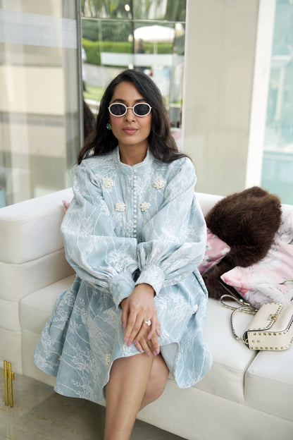 Baby BLue Lace Mini Dress