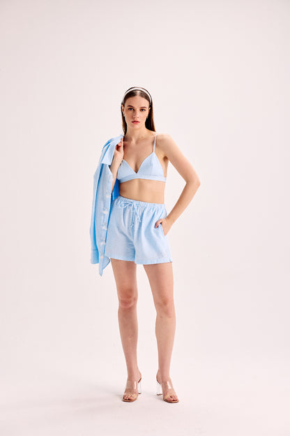 Cherry Embellished Placket Shirt And Shorts Co-Ord Set