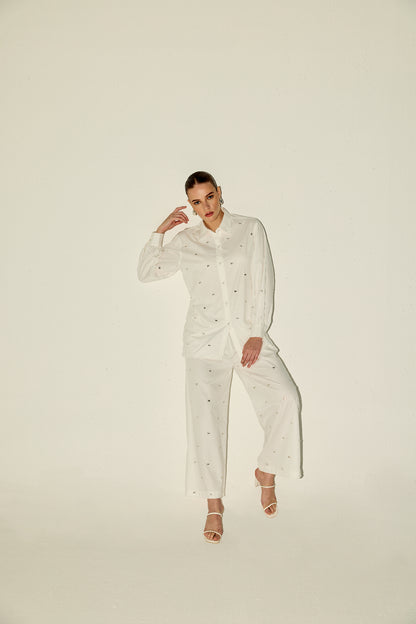 White Embellished Co-Ord Set