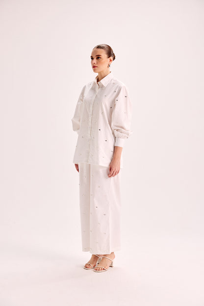 White Embellished Co-Ord Set