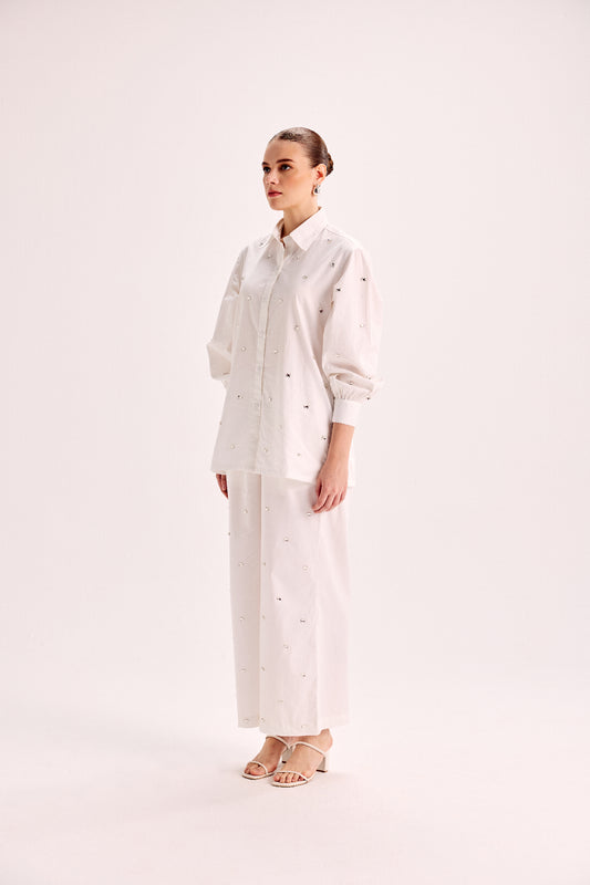 White Embellished Co-Ord Set