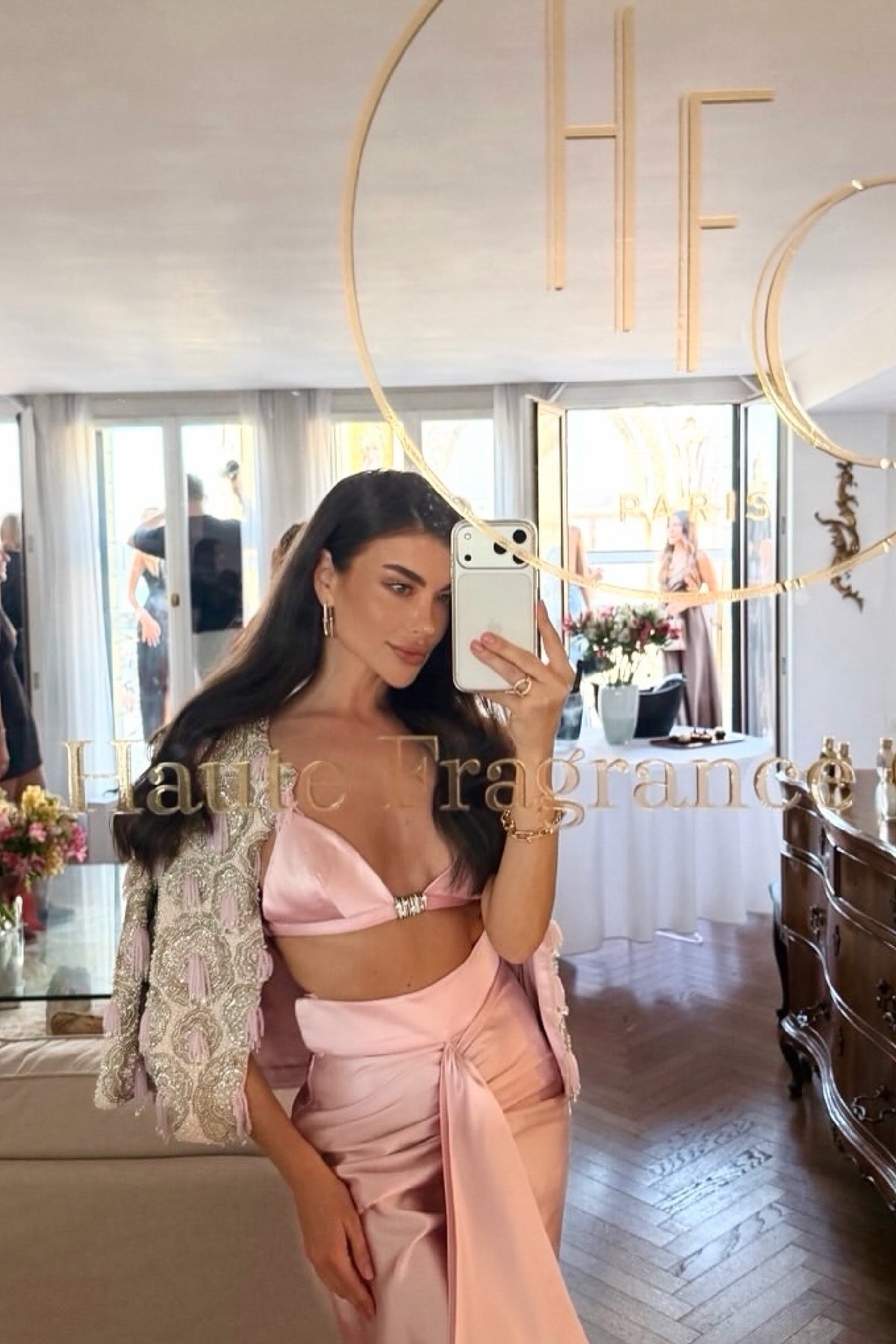 Blush Embroidered Drape Set