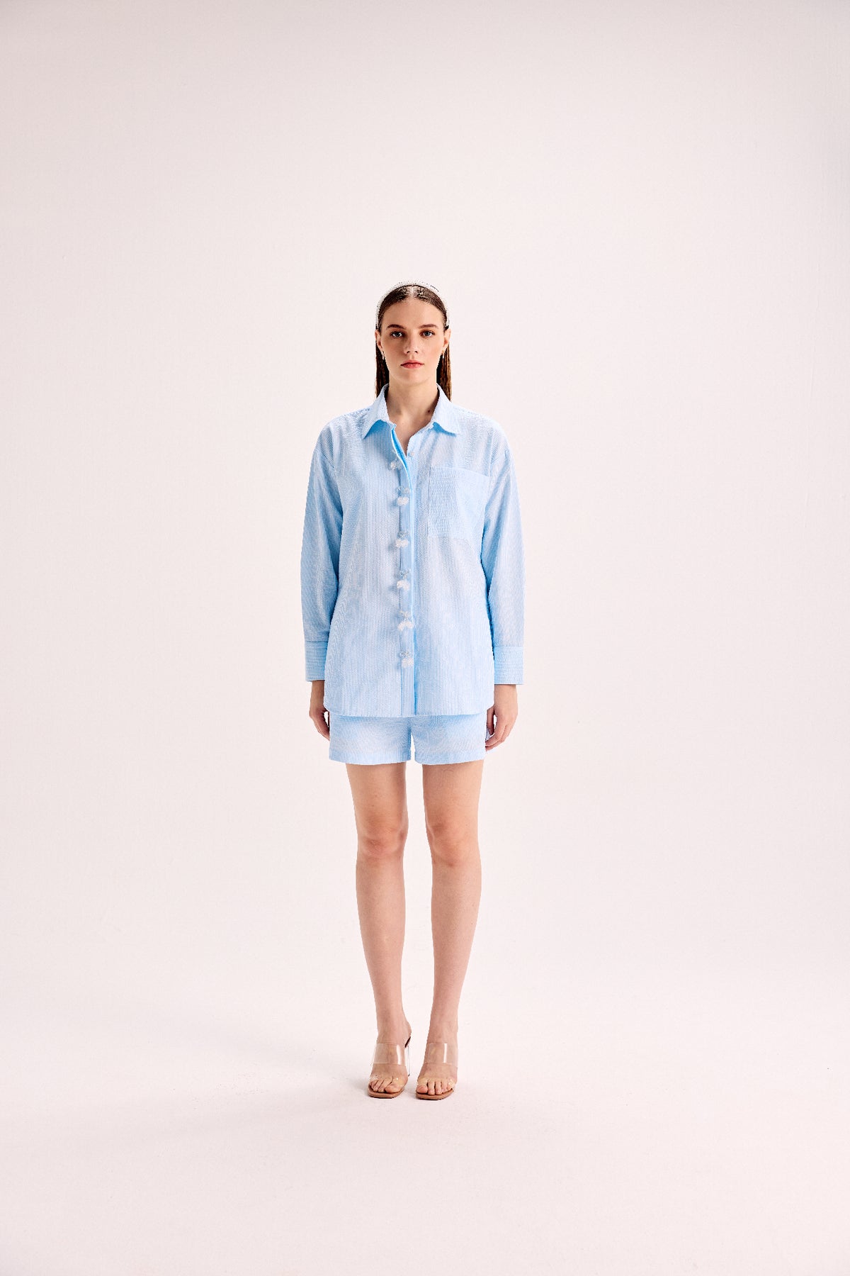 Cherry Embellished Placket Shirt And Shorts Co-Ord Set