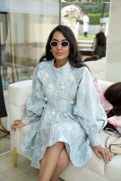 Baby BLue Lace Mini Dress