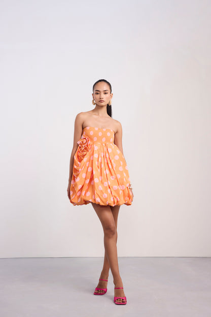 Peach Polka Bloom Dress