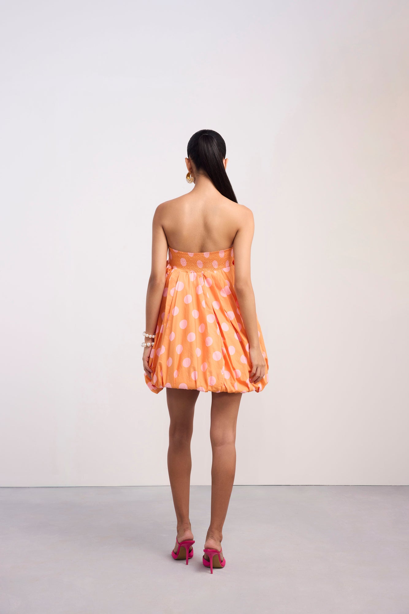 Peach Polka Bloom Dress