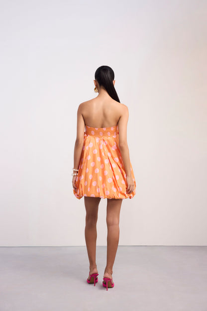 Peach Polka Bloom Dress