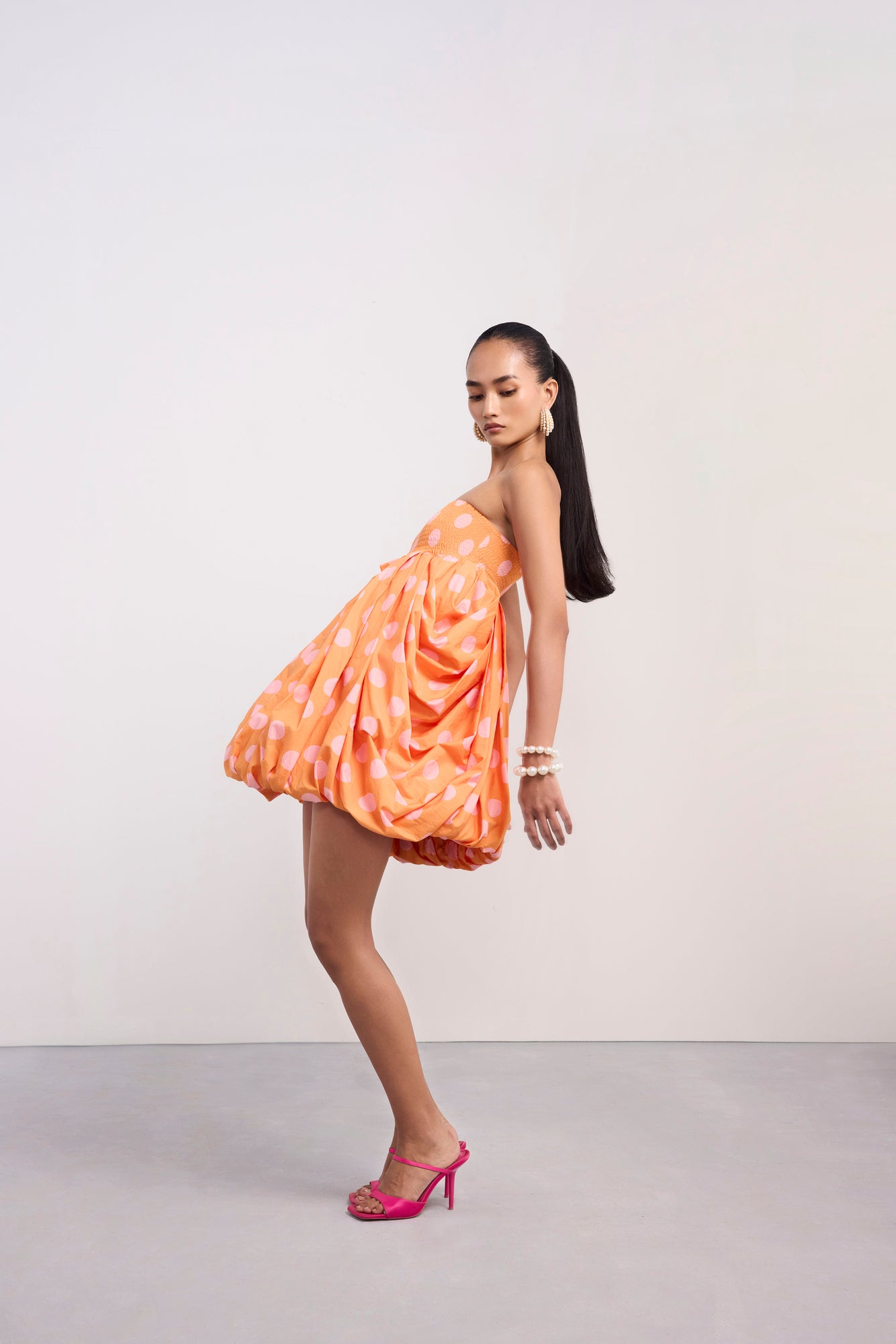 Peach Polka Bloom Dress