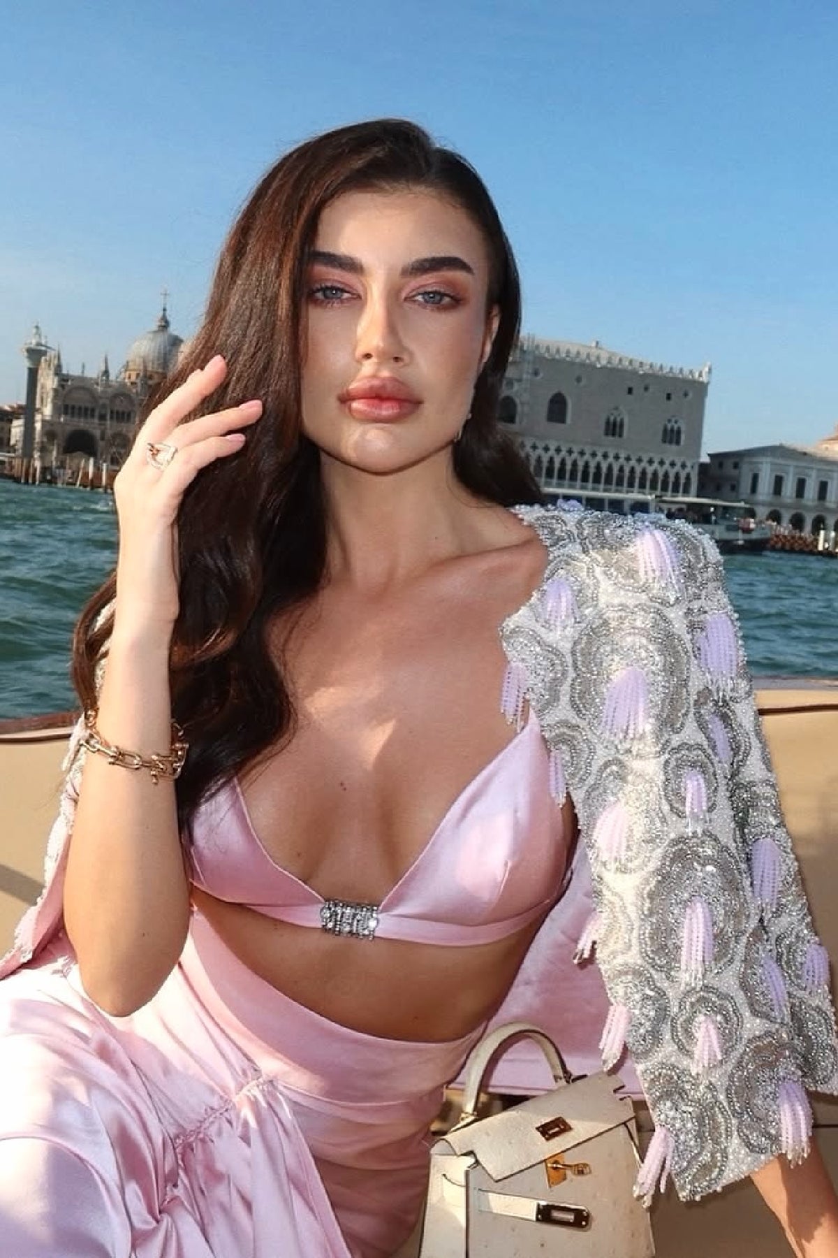 Blush Embroidered Drape Set