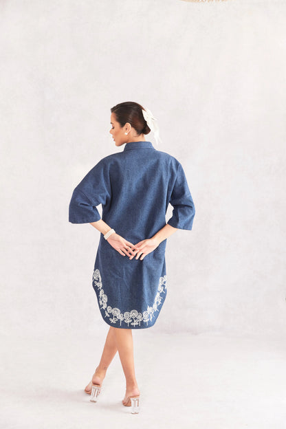 Rose High Low Baggy Denim Dress